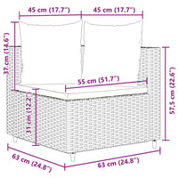 Thumbnail for 5-tlg. Garten-Sofagarnitur mit Kissen Braun Poly Rattan