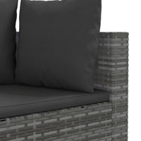 Thumbnail for 7-tlg. Garten-Sofagarnitur mit Kissen Grau Poly Rattan