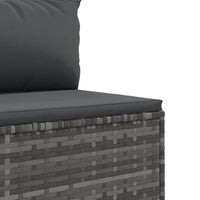 Thumbnail for 7-tlg. Garten-Sofagarnitur mit Kissen Grau Poly Rattan