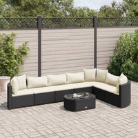 Thumbnail for 8-tlg. Garten-Sofagarnitur mit Kissen Schwarz Poly Rattan