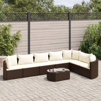 Thumbnail for 8-tlg. Garten-Sofagarnitur mit Kissen Braun Poly Rattan