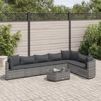 Thumbnail for 8-tlg. Garten-Sofagarnitur mit Kissen Grau Poly Rattan
