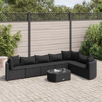 Thumbnail for 8-tlg. Garten-Sofagarnitur mit Kissen Schwarz Poly Rattan