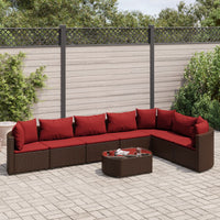 Thumbnail for 8-tlg. Garten-Sofagarnitur mit Kissen Braun Poly Rattan
