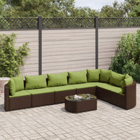 Thumbnail for 8-tlg. Garten-Sofagarnitur mit Kissen Braun Poly Rattan
