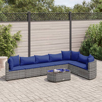 Thumbnail for 8-tlg. Garten-Sofagarnitur mit Kissen Grau Poly Rattan