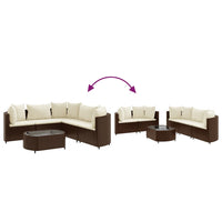 Thumbnail for 6-tlg. Garten-Sofagarnitur mit Kissen Braun Poly Rattan