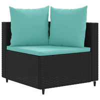 Thumbnail for 6-tlg. Garten-Sofagarnitur mit Kissen Schwarz Poly Rattan