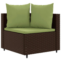 Thumbnail for 6-tlg. Garten-Sofagarnitur mit Kissen Braun Poly Rattan