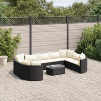 Thumbnail for 10-tlg. Garten-Sofagarnitur mit Kissen Schwarz Poly Rattan