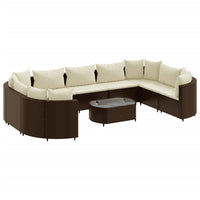 Thumbnail for 10-tlg. Garten-Sofagarnitur mit Kissen Braun Poly Rattan