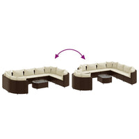 Thumbnail for 10-tlg. Garten-Sofagarnitur mit Kissen Braun Poly Rattan