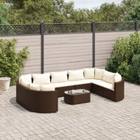 Thumbnail for 10-tlg. Garten-Sofagarnitur mit Kissen Braun Poly Rattan