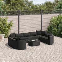 Thumbnail for 10-tlg. Garten-Sofagarnitur mit Kissen Schwarz Poly Rattan