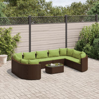 Thumbnail for 10-tlg. Garten-Sofagarnitur mit Kissen Braun Poly Rattan