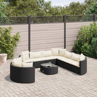 Thumbnail for 10-tlg. Garten-Sofagarnitur mit Kissen Schwarz Poly Rattan