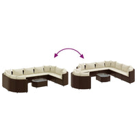 Thumbnail for 10-tlg. Garten-Sofagarnitur mit Kissen Braun Poly Rattan