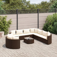 Thumbnail for 10-tlg. Garten-Sofagarnitur mit Kissen Braun Poly Rattan