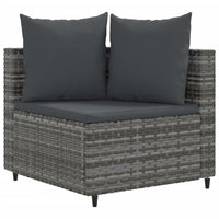 Thumbnail for 10-tlg. Garten-Sofagarnitur mit Kissen Grau Poly Rattan