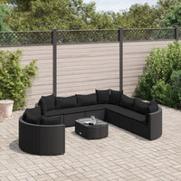 Thumbnail for 10-tlg. Garten-Sofagarnitur mit Kissen Schwarz Poly Rattan