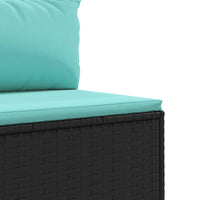 Thumbnail for 10-tlg. Garten-Sofagarnitur mit Kissen Schwarz Poly Rattan