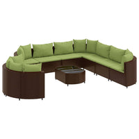 Thumbnail for 10-tlg. Garten-Sofagarnitur mit Kissen Braun Poly Rattan