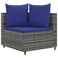 Thumbnail for 10-tlg. Garten-Sofagarnitur mit Kissen Grau Poly Rattan