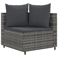 Thumbnail for 6-tlg. Garten-Sofagarnitur mit Kissen Grau Poly Rattan
