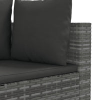Thumbnail for 6-tlg. Garten-Sofagarnitur mit Kissen Grau Poly Rattan