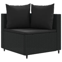 Thumbnail for 6-tlg. Garten-Sofagarnitur mit Kissen Schwarz Poly Rattan