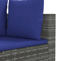 Thumbnail for 6-tlg. Garten-Sofagarnitur mit Kissen Grau Poly Rattan
