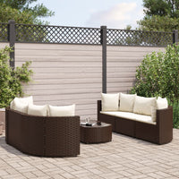 Thumbnail for 7-tlg. Garten-Sofagarnitur mit Kissen Braun Poly Rattan