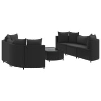 Thumbnail for 7-tlg. Garten-Sofagarnitur mit Kissen Schwarz Poly Rattan