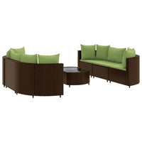 Thumbnail for 7-tlg. Garten-Sofagarnitur mit Kissen Braun Poly Rattan