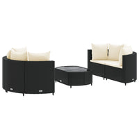 Thumbnail for 5-tlg. Garten-Sofagarnitur mit Kissen Schwarz Poly Rattan