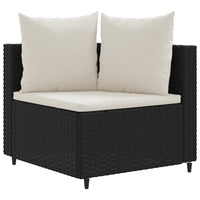 Thumbnail for 5-tlg. Garten-Sofagarnitur mit Kissen Schwarz Poly Rattan