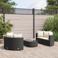 Thumbnail for 5-tlg. Garten-Sofagarnitur mit Kissen Schwarz Poly Rattan