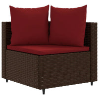 Thumbnail for 5-tlg. Garten-Sofagarnitur mit Kissen Braun Poly Rattan