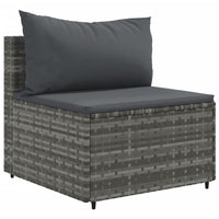 Thumbnail for 3-tlg. Garten-Sofagarnitur mit Kissen Grau Poly Rattan