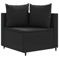 Thumbnail for 3-tlg. Garten-Sofagarnitur mit Kissen Schwarz Poly Rattan