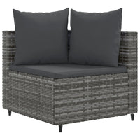 Thumbnail for 4-tlg. Garten-Sofagarnitur mit Kissen Grau Poly Rattan