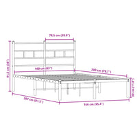 Thumbnail for Metallbett ohne Matratze Räuchereiche 160x200 cm