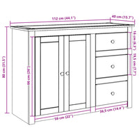 Thumbnail for Sideboard mit Schubladen Panama 112x40x80 cm Massivholz Kiefer