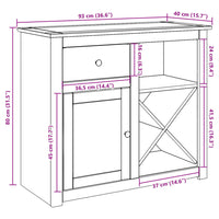 Thumbnail for Sideboard mit Schubladen Panama 93x40x80 cm Massivholz Kiefer
