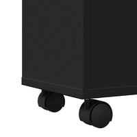 Thumbnail for Badschrank Schmal mit Rollen Schwarz Holzwerkstoff