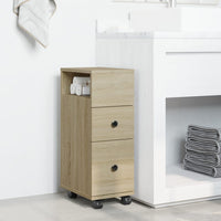 Thumbnail for Schmaler Badschrank mit Rädern Sonoma-Eiche Holzwerkstoff