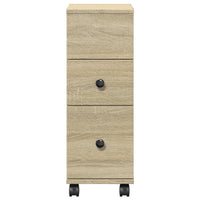 Thumbnail for Schmaler Badschrank mit Rädern Sonoma-Eiche Holzwerkstoff