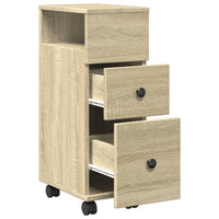 Thumbnail for Schmaler Badschrank mit Rädern Sonoma-Eiche Holzwerkstoff