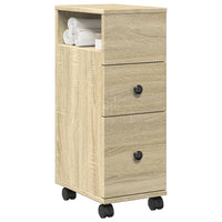Thumbnail for Schmaler Badschrank mit Rädern Sonoma-Eiche Holzwerkstoff