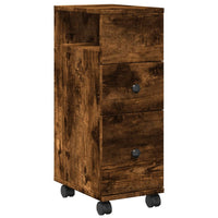 Thumbnail for Badschrank Schmal mit Rollen Räuchereiche Holzwerkstoff